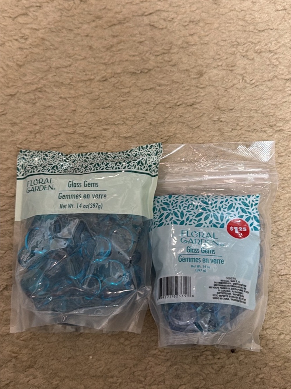Blue Glass Gems Decorative Vase Fillers